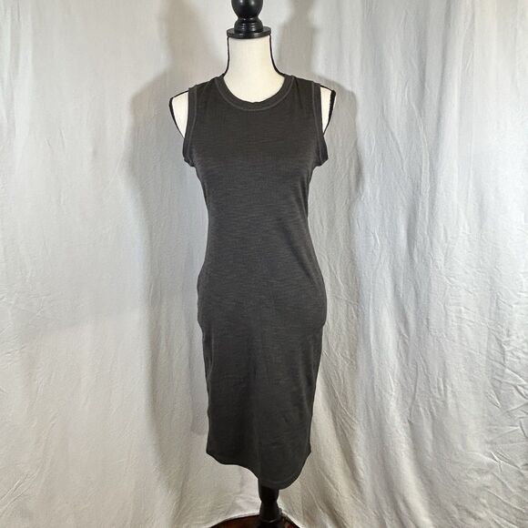 prAna Dresses & Skirts - Prana Becksa Tank Dress Mink Grey Ribbed Stretch UPF 50 Athletic Bodycon Small